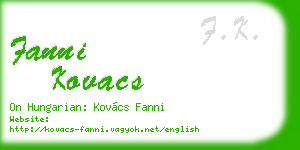 fanni kovacs business card