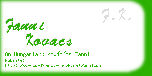 fanni kovacs business card